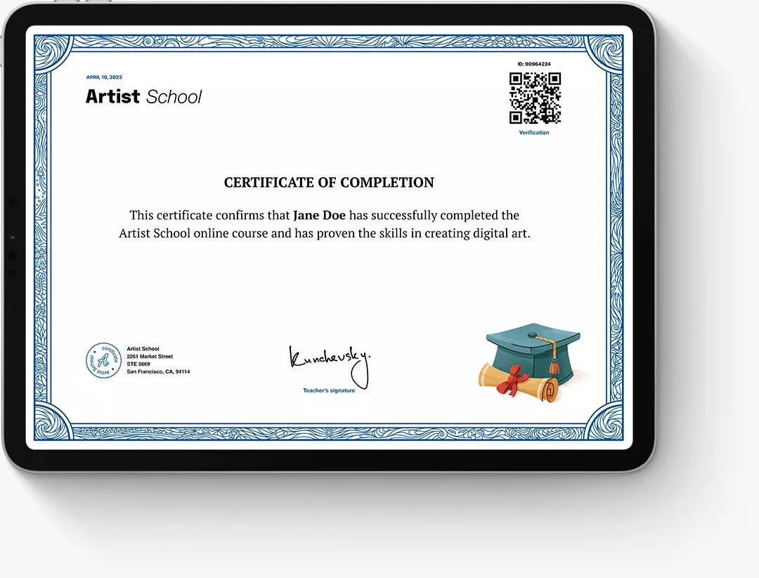 Certificate of completion