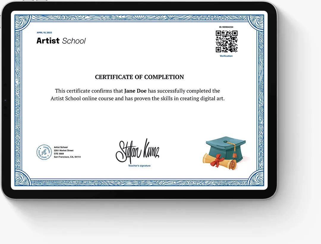 Certificate of completion