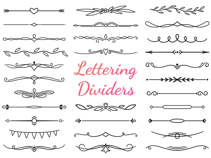 Lettering Dividers Procreate brush pack preview