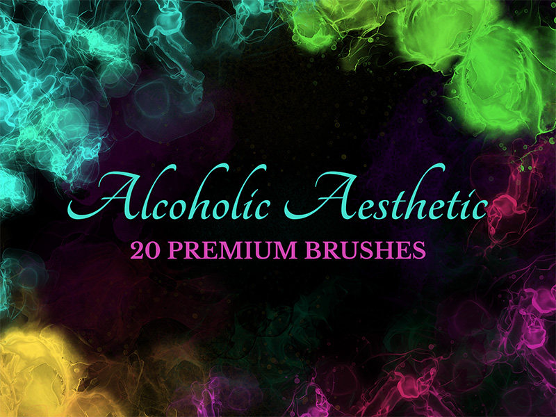 Alcoholic Aesthetic Procreate brush pack preview