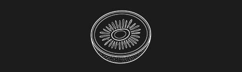 Kiwi brush stroke preview from Fruit Sketches for Procreate