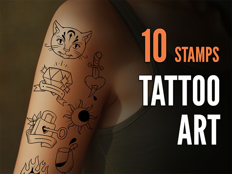 Tattoo Art Procreate brush pack preview