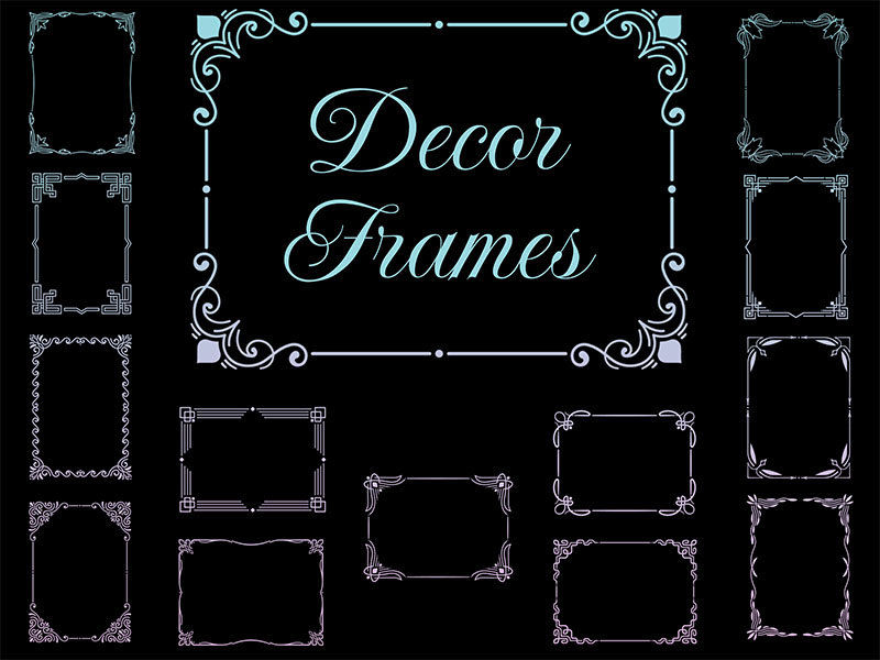 Decor Frames Procreate brush pack preview
