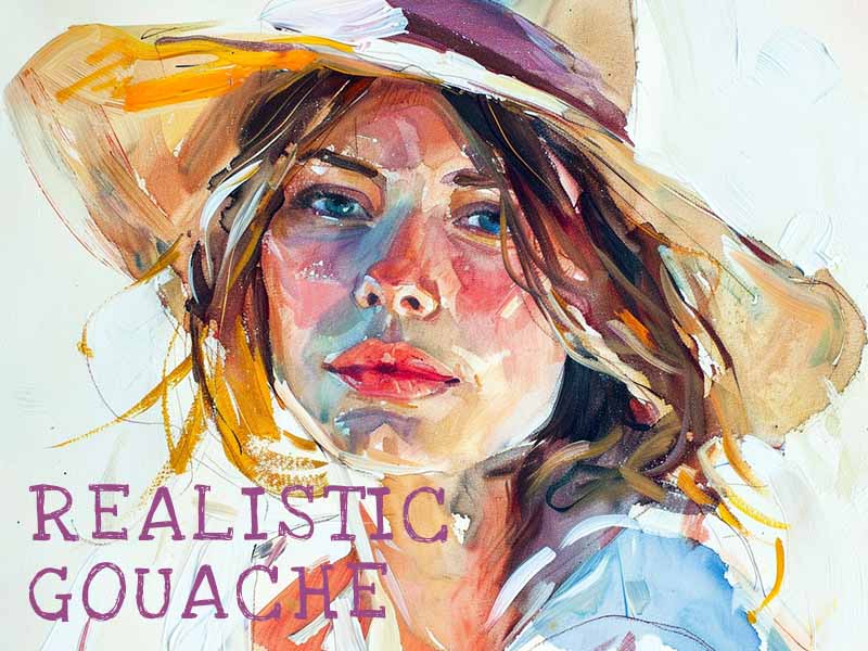 Realistic Gouache Procreate brush pack preview