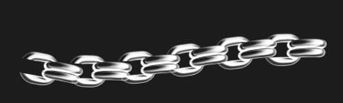 Double Chain brush stroke preview from Realistic Chains for Procreate