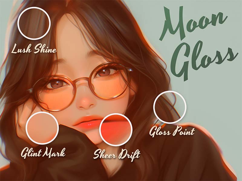 Moon Gloss Procreate brush pack preview