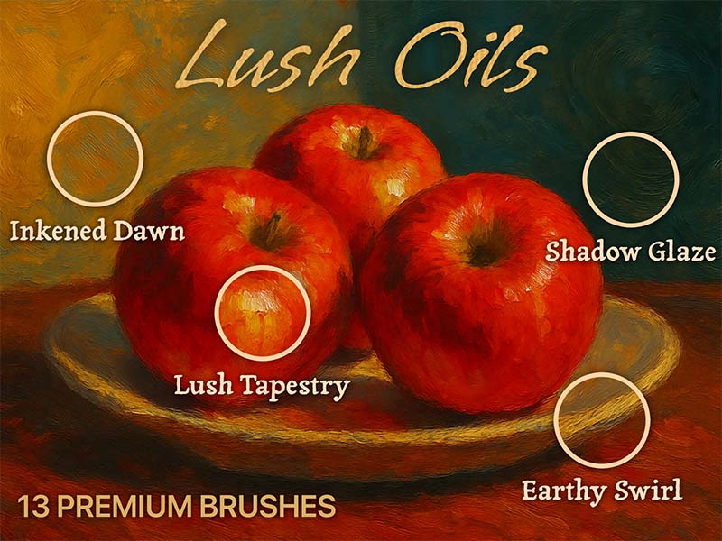 Lush Oils Procreate brush pack preview