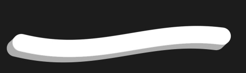 Volumetric Monoline brush stroke preview from 3D Brushes for Procreate