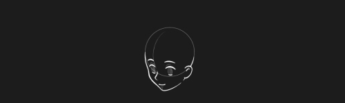 Slightly Down Right brush stroke preview from Anime Heads for Procreate