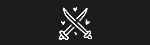 Swords Love brush stroke preview from Doodle Stamps Vol.2 for Procreate
