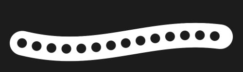 Dotted Ribbon brush stroke preview from Dots and Dashes for Procreate