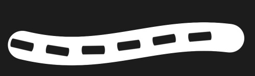 Dashed Ribbon brush stroke preview from Dots and Dashes for Procreate