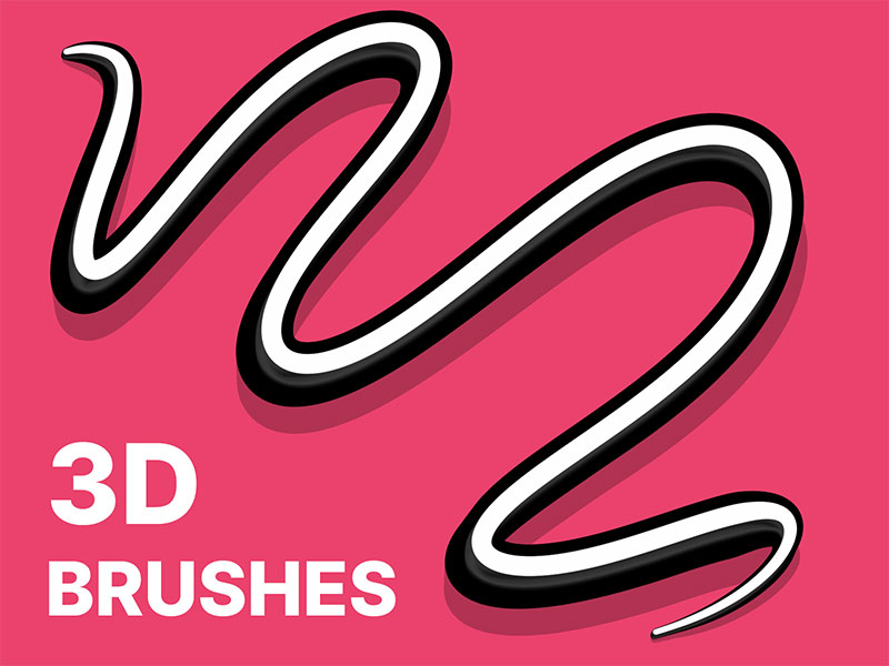 3D Brushes Procreate brush pack preview