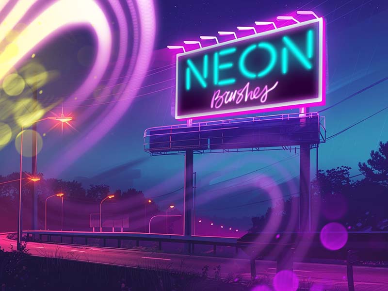 Neon Glow Procreate brush pack preview