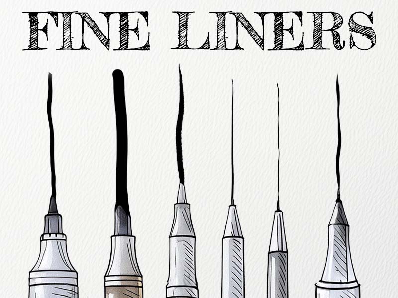 Fine Liners Procreate brush pack preview