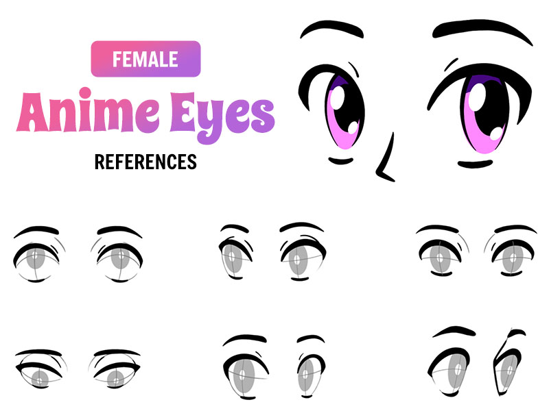 Female Anime Eyes Procreate brush pack preview