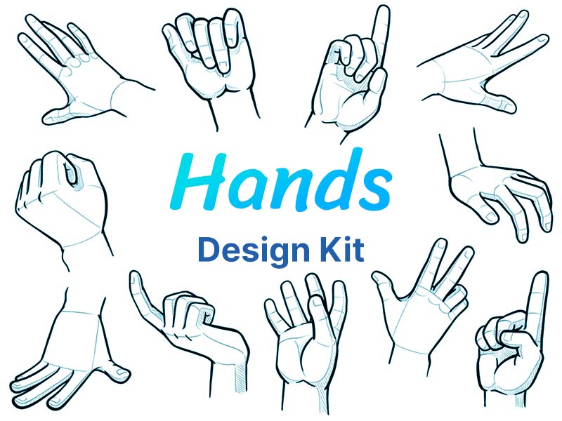 Hands Design Kit Procreate brush pack preview