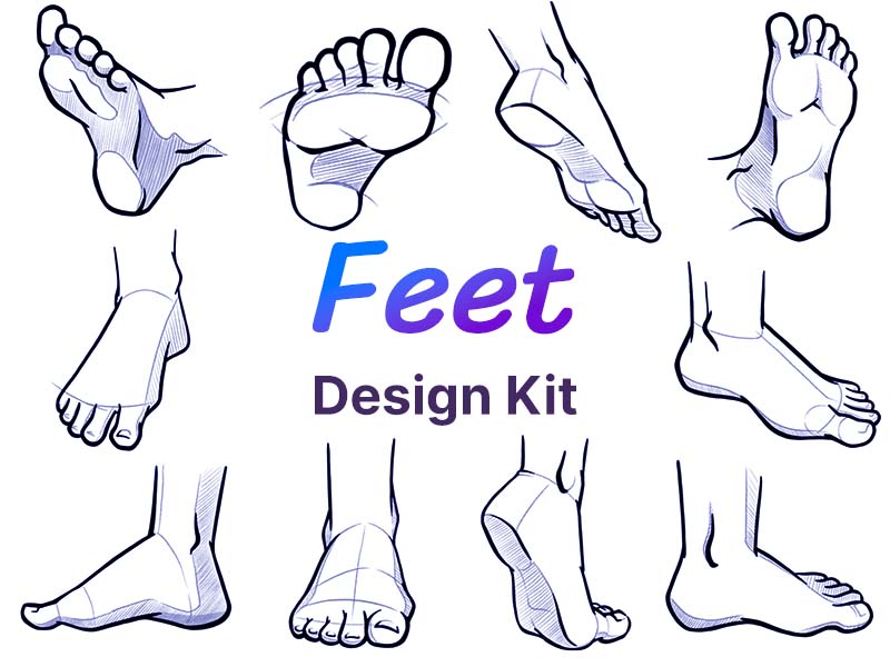 Feet Design Kit Procreate brush pack preview