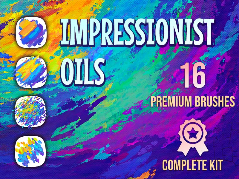 Impressionist Oils Procreate brush pack preview