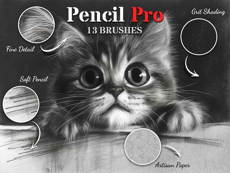 Pencil Pro Procreate brush pack preview