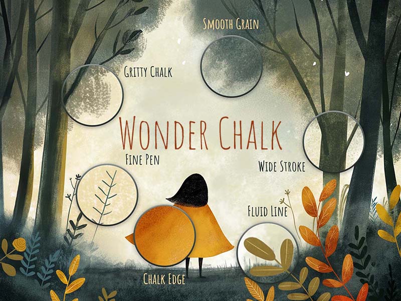 Wonder Chalk Procreate brush pack preview
