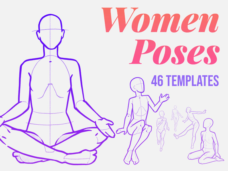 Women Poses Procreate brush pack preview